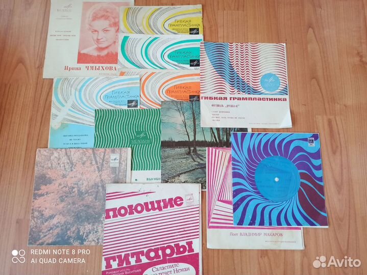 Гибкие виниловые пластинки в количестве 12 штук