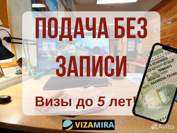 Шенгенская Виза во Францию до 5 лет
