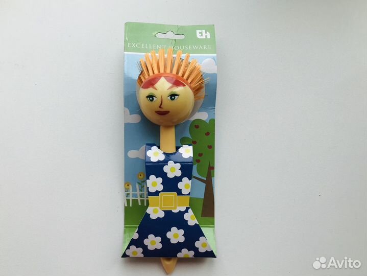 Веселая щетка для мытья посуды новая в упаковке