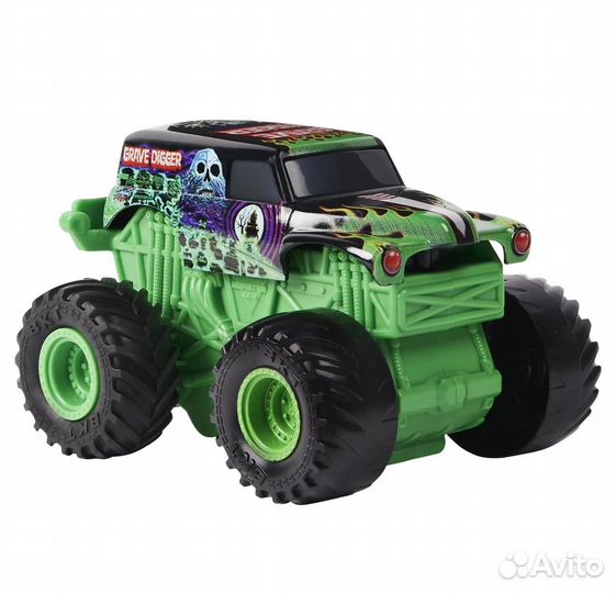 Новая машинка Monster Jam Grave Digger Rev N' Spin