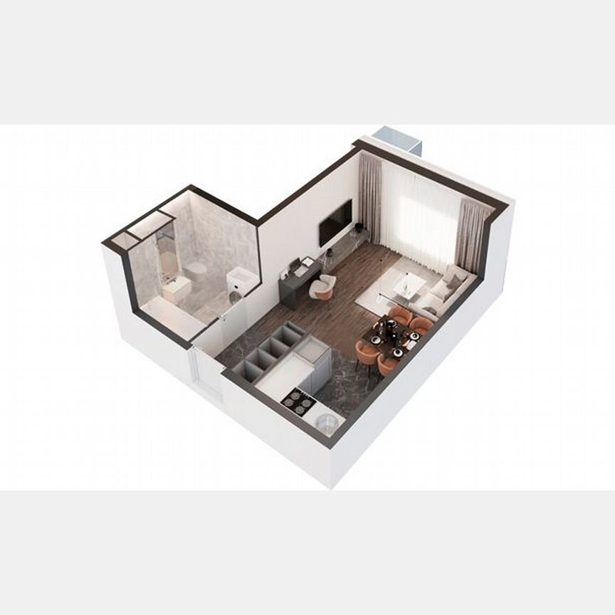 Апартаменты-студия, 28,5 м², 21/30 эт.