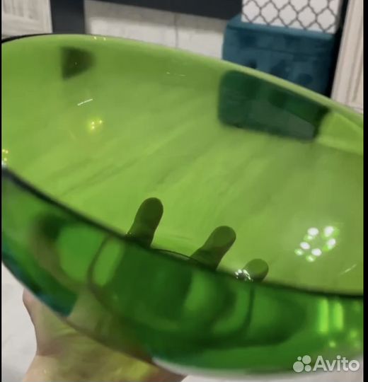 Ваза для фруктов цветное стекло