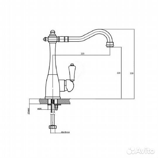Смеситель Magliezza grosso bianco 50121-do на кухню