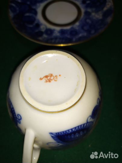 Чашки и блюдцы фарфоровые лфз