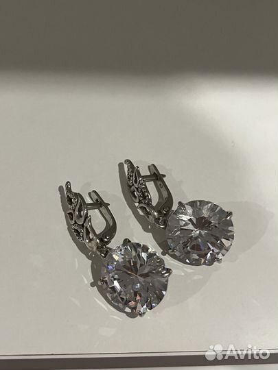 Серьги серебро с фианитами