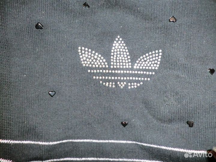 Новые шарфы Адидас чёрные стразы