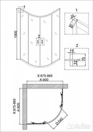 Душевой уголок Niagara Nova NG-6406-08 90х90