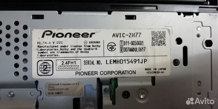 Pioneer Carrozzeria avic-ZH77.Обмен