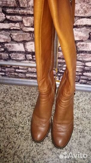 Сапоги женские демисезонные кожанные