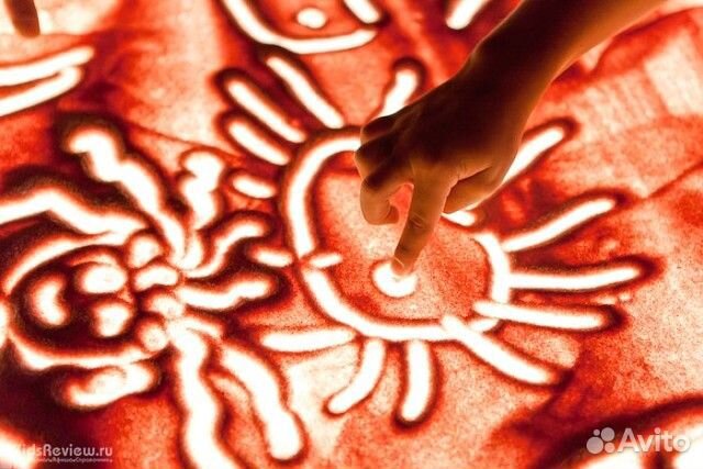 Стол для песка с подсветкой голубой