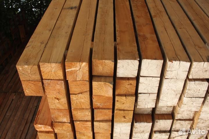 Брус свежепиленный из лиственницы