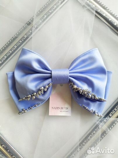 Дизайнерский Бант заколка для волос голубой бант