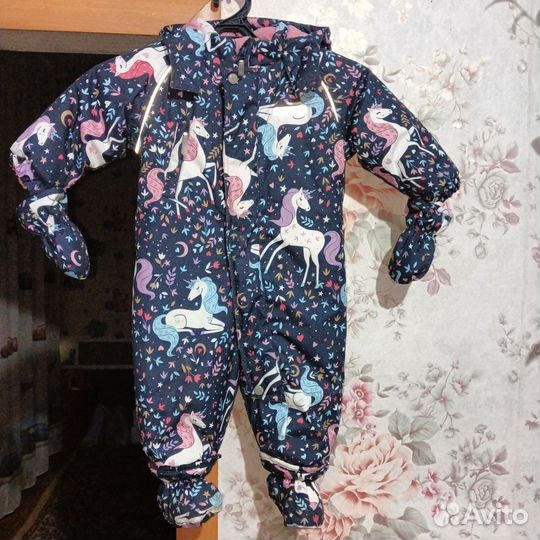 Зимний комбинезон для девочки 74 80 crockid