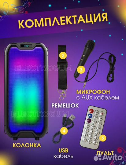 Блютуз колонка с караоке