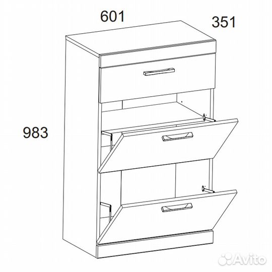 Тумба для обуви 2D1S, oskar, цвет дуб Санремо