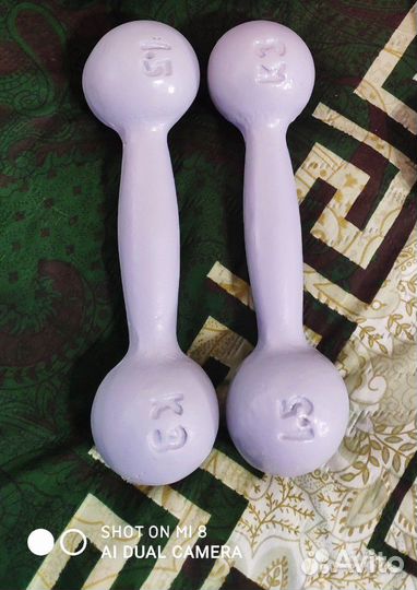 Гантели К.З. 1,5 кг СССР чугунные