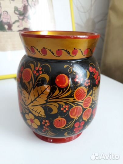 Ваза хохломская роспись
