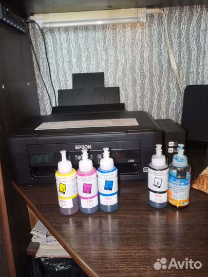 Цветной струйный мфу принтер с снпч Epson L210