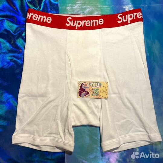 Supreme Hanes Boxer Briefs White мужские трусы M