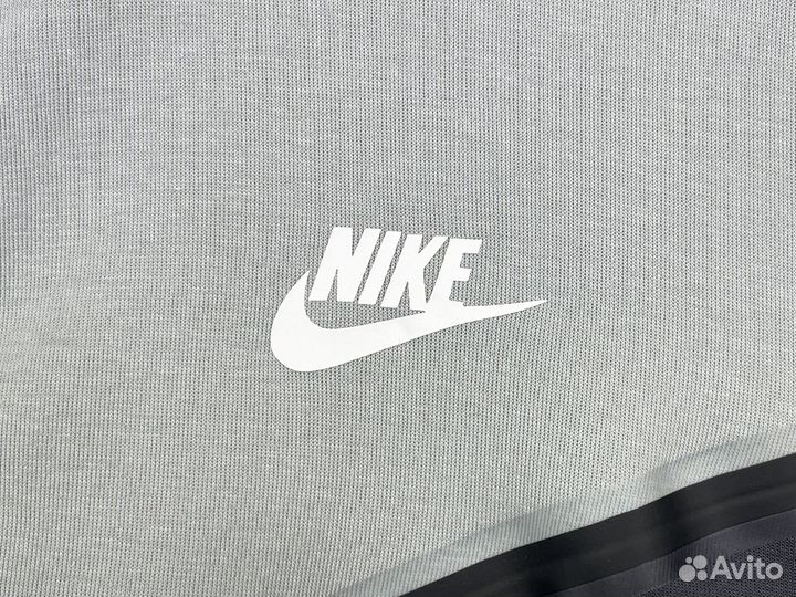 Кофта Nike Tech Fleece Light Grey Black Green