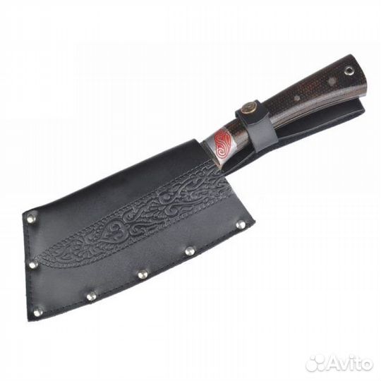 Топорик мясной большой, гарда гравировка, ручка те