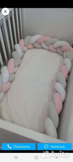Бортик косичка в кроватку