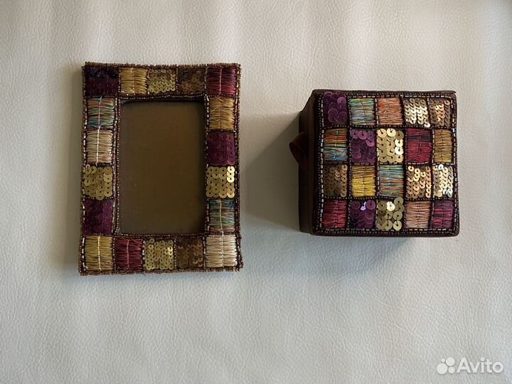 Шкатулка и рамка для фото б/у