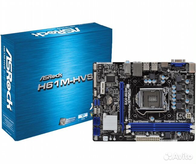 Мат. плата ASRock H61M-HVS LGA1155 (1канал)