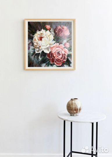 Картина маслом Пионы