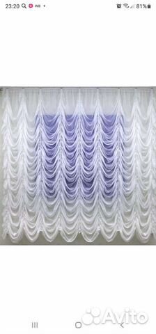 Тюль с вертикальным сбором