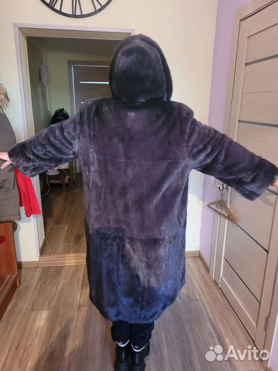 Шуба норковая с капюшоном новая