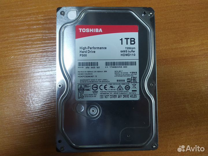 Жёсткий диск SATA Toshiba hdwd110 1TB