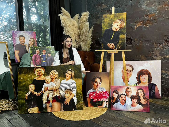 Портрет по фото, печать на холсте