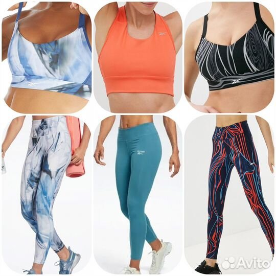 Новые женские Reebok: топы, леггинсы, тайтсы