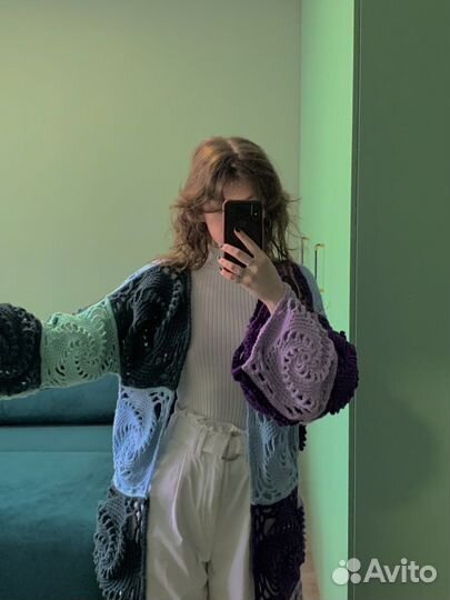 Кардиган оверсайз вязаный ручная работа