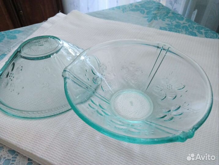 2 шт Салатник/ Фруктовница/ Конфетница стекло СССР