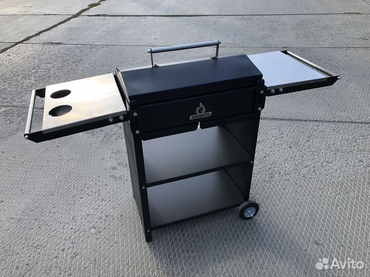 Мангал с печью под казан из стали 5мм гриль