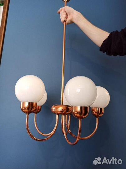 Люстра винтаж Европа 5 плафонов