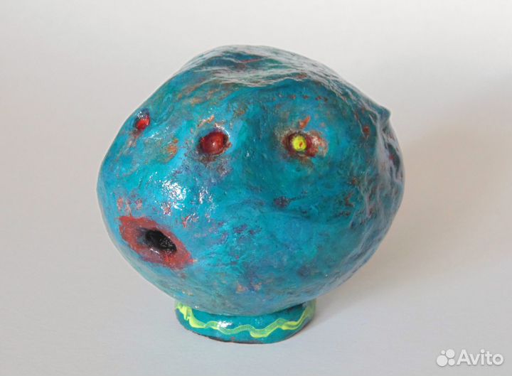 Игрушка, статуэтка голова из папье-маше