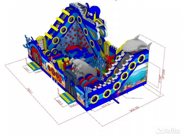 Батут для бизнеса Морское приключение 15*9