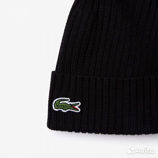 Шапка Lacoste Ribbed Wool Beanie