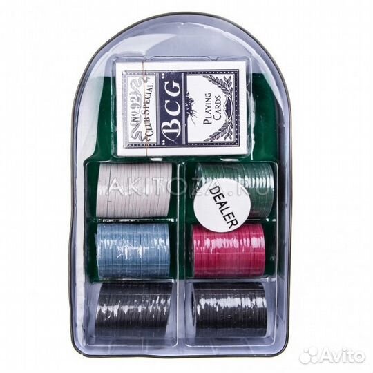 Новый Набор для покера 120 фишек, 2 колоды и сукно