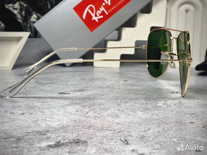 Очки Ray Ban Aviator золотые