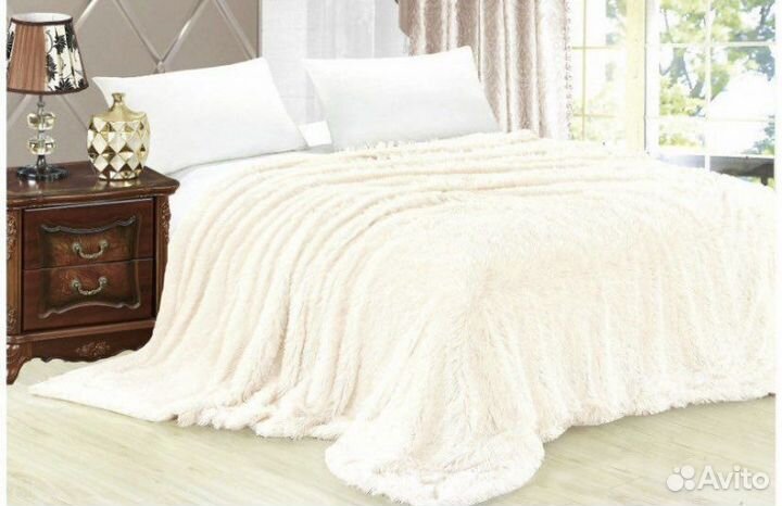 Плед Евро шиншила мягкий пушистый с длинным ворсом