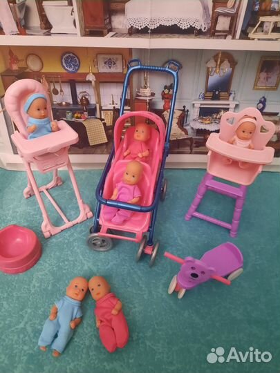 Коляска кукольная, пупсики Simba