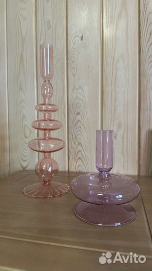 Подсвечник стекло винтажный стиль