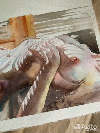 Картина ню акварель