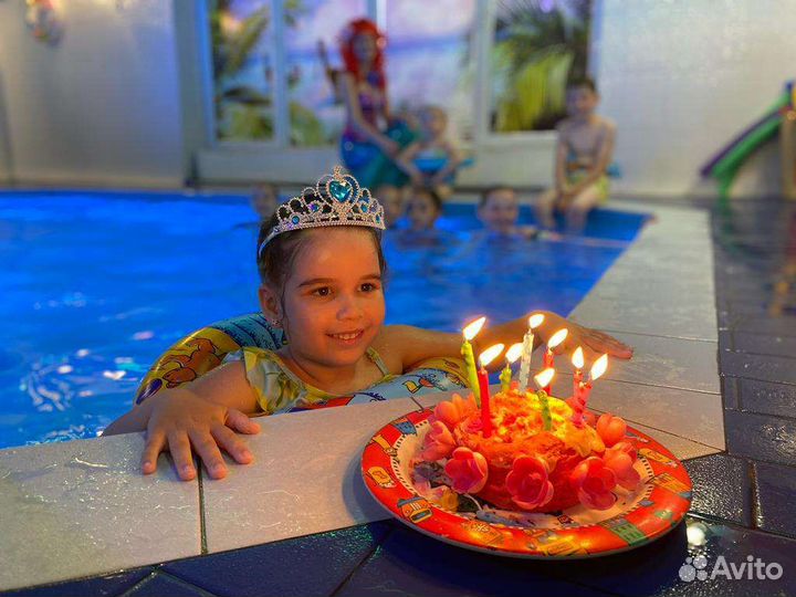 Сауна c бассейном для семьи. Детский праздник