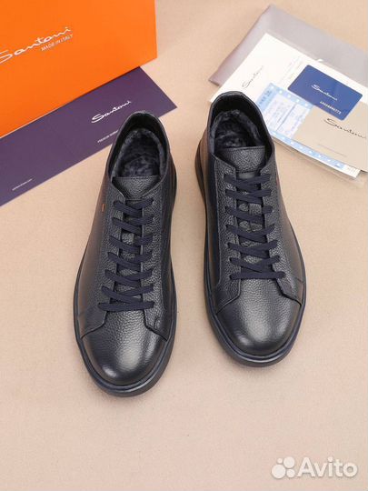 Полуботинки Santoni из натуральной кожи для комфортных дней