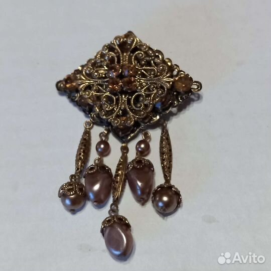 Броши с подвесками винтаж Чехословакия